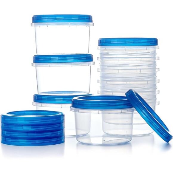 Freezer Storage Containers 10 Pack 16 Oz Airtight Stackable Meal Prep Food - Picture 1 of 8